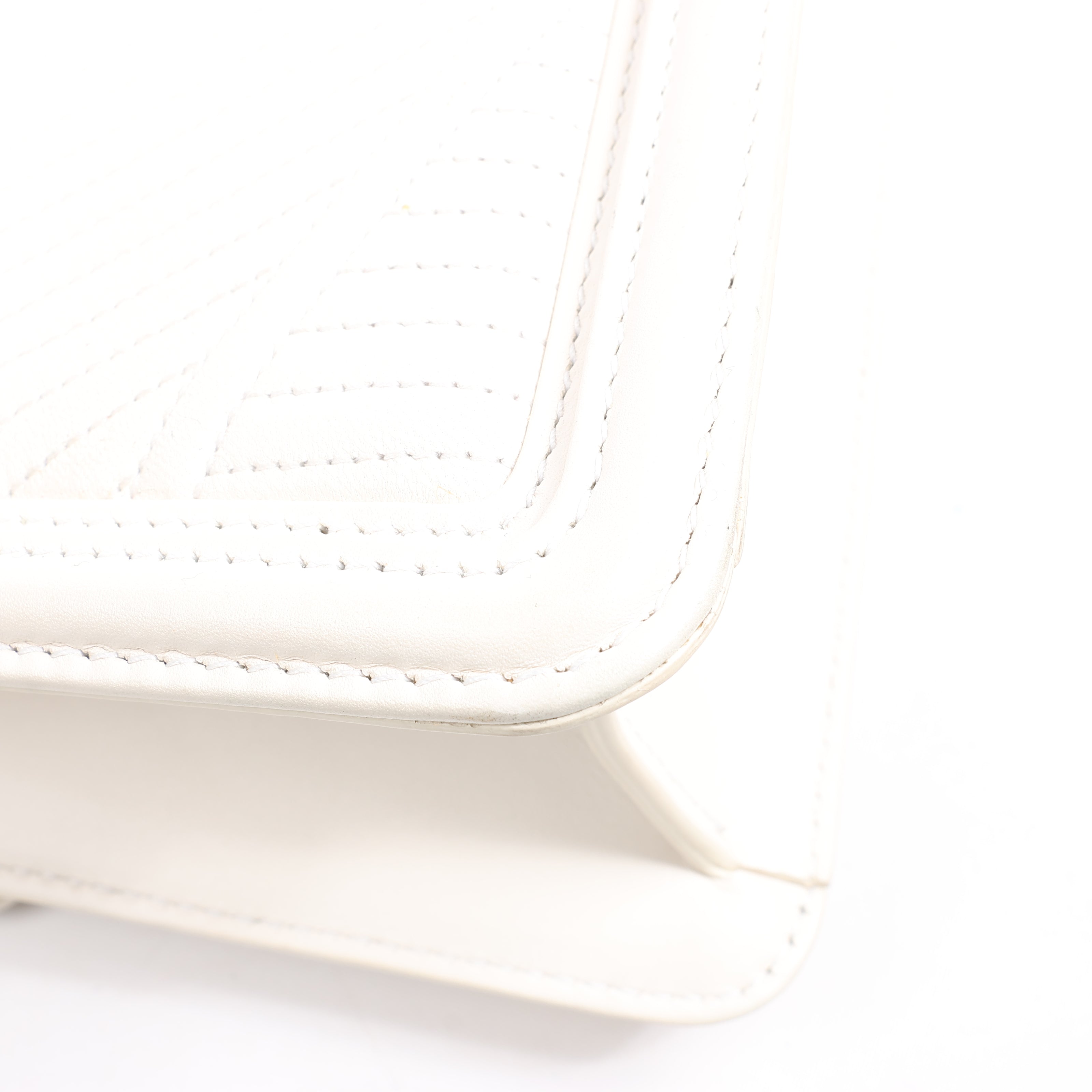 BVLGARI Serpenti Leather Chain Shoulder Bag in White