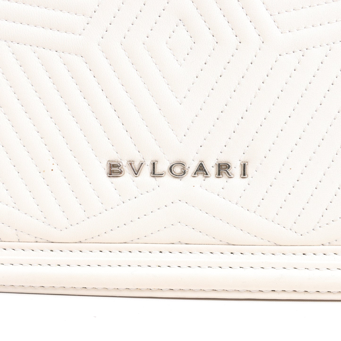 BVLGARI Serpenti Leather Chain Shoulder Bag in White