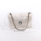 BVLGARI Serpenti Leather Chain Shoulder Bag in White