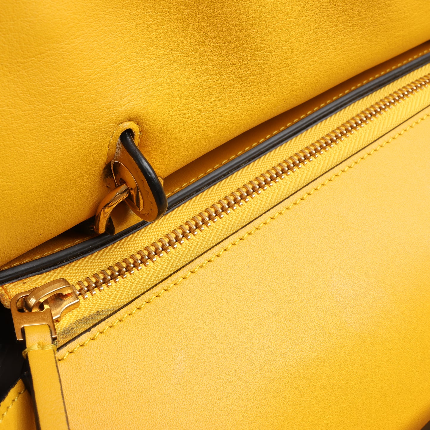 CELINE Smooth Calfskin Mini Belt Bag 2Way Handbag in Yellow