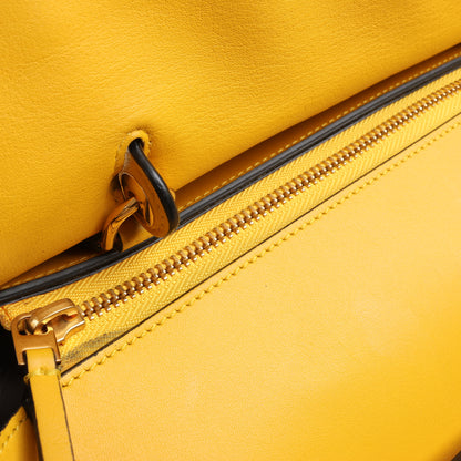 CELINE Smooth Calfskin Mini Belt Bag 2Way Handbag in Yellow