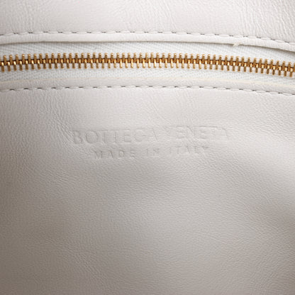 Bottega Veneta Maxi Intrecciato Cassette Leather Shoulder Bag in White