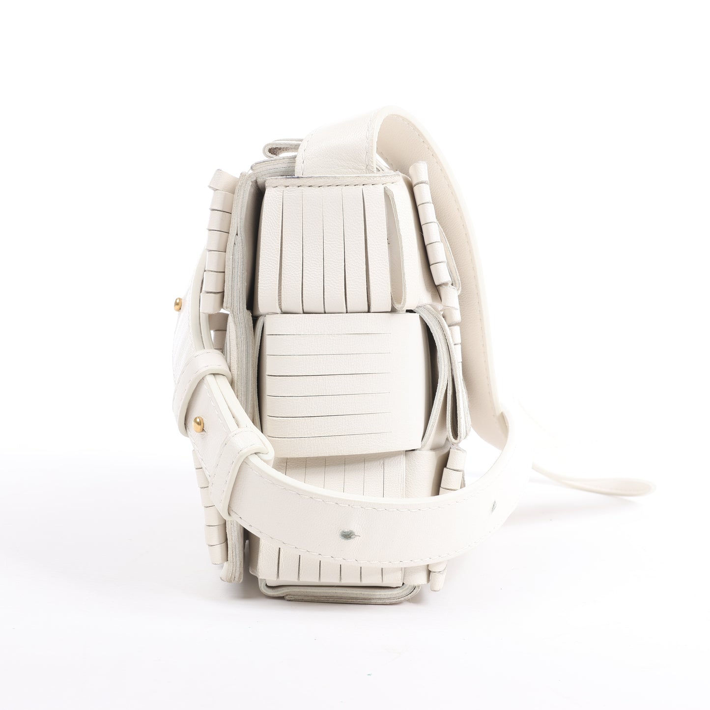 Bottega Veneta Maxi Intrecciato Cassette Leather Shoulder Bag in White