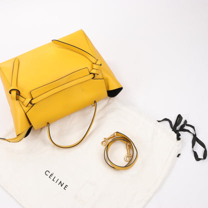 CELINE Smooth Calfskin Mini Belt Bag 2Way Handbag in Yellow