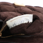 Bottega Veneta Padded Chain Cassette Maxi Intrecciato Suede Shoulder Bag in Brown