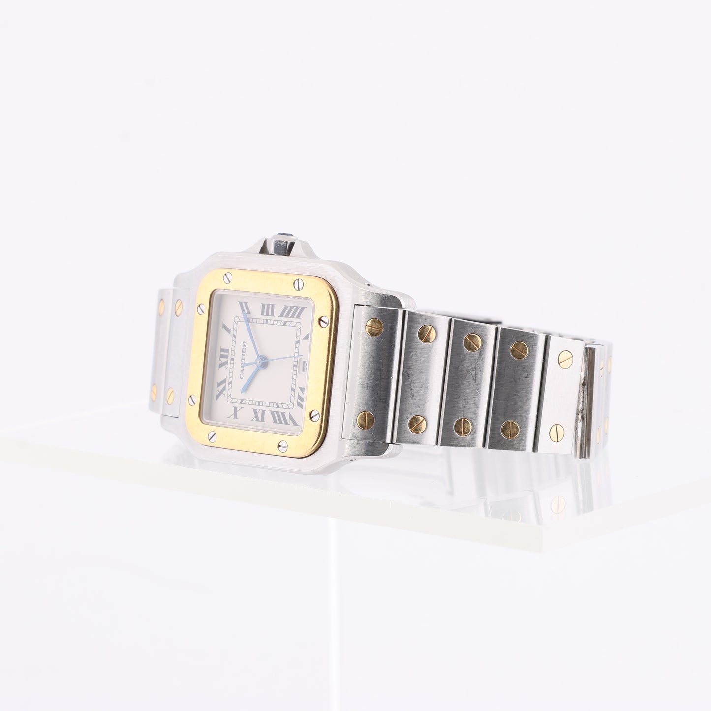 Cartier Santos Galbee W20011C4 1566BB084033 SS×YG QZ Uhr mit Elfenbein-Zifferblatt