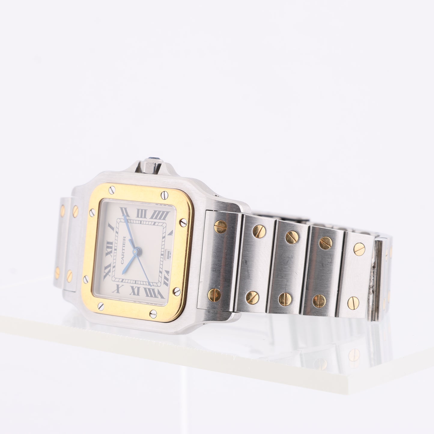 Cartier Santos Galbee W20011C4 1566BB084033 SS×YG QZ Uhr mit Elfenbein-Zifferblatt