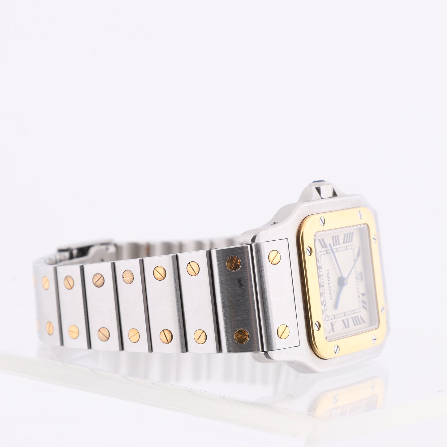 Cartier Santos Galbee W20011C4 1566BB084033 SS×YG QZ Uhr mit Elfenbein-Zifferblatt