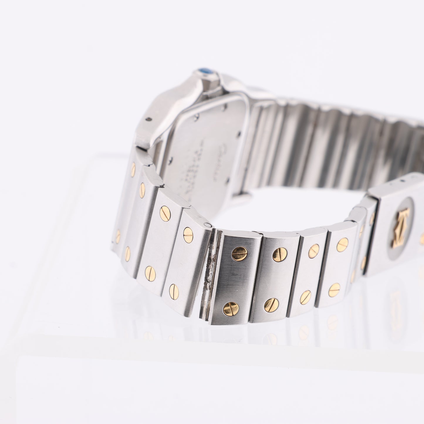 Cartier Santos Galbee W20011C4 1566BB084033 SS×YG QZ Uhr mit Elfenbein-Zifferblatt