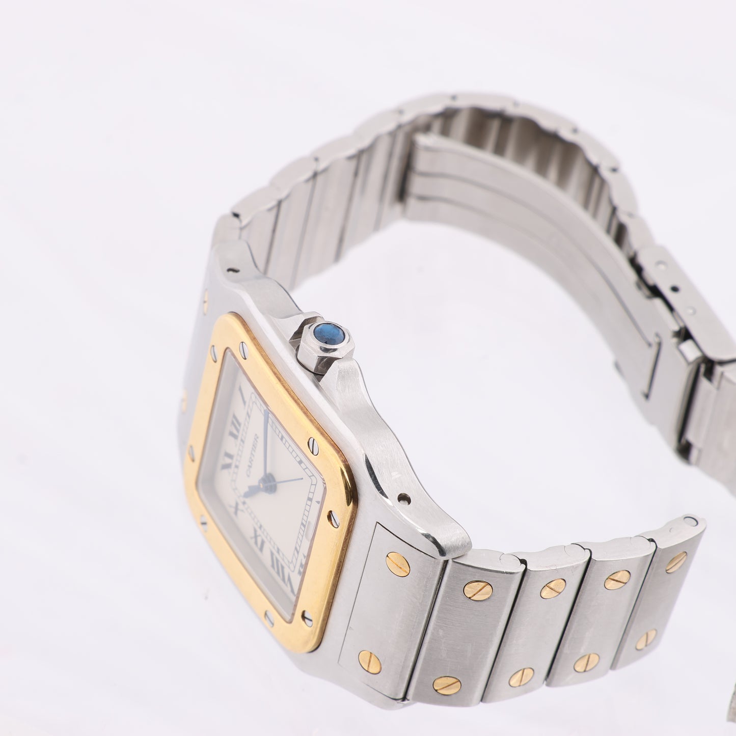 Cartier Santos Galbee W20011C4 1566BB084033 SS×YG QZ Uhr mit Elfenbein-Zifferblatt