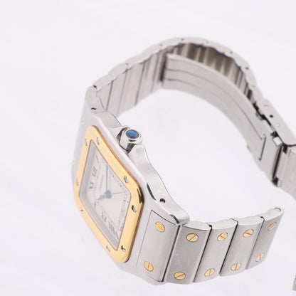 Cartier Santos Galbee W20011C4 1566BB084033 SS×YG QZ Uhr mit Elfenbein-Zifferblatt