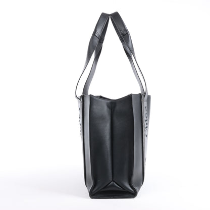 Chloe Woody Medium Leather Tote bag Black