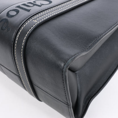 Chloe Woody Medium Leather Tote bag Black