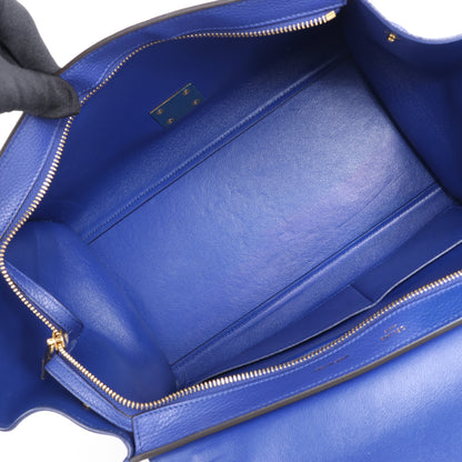 CELINE Trapeze Leather x Suede 2Way Handbag in Blue