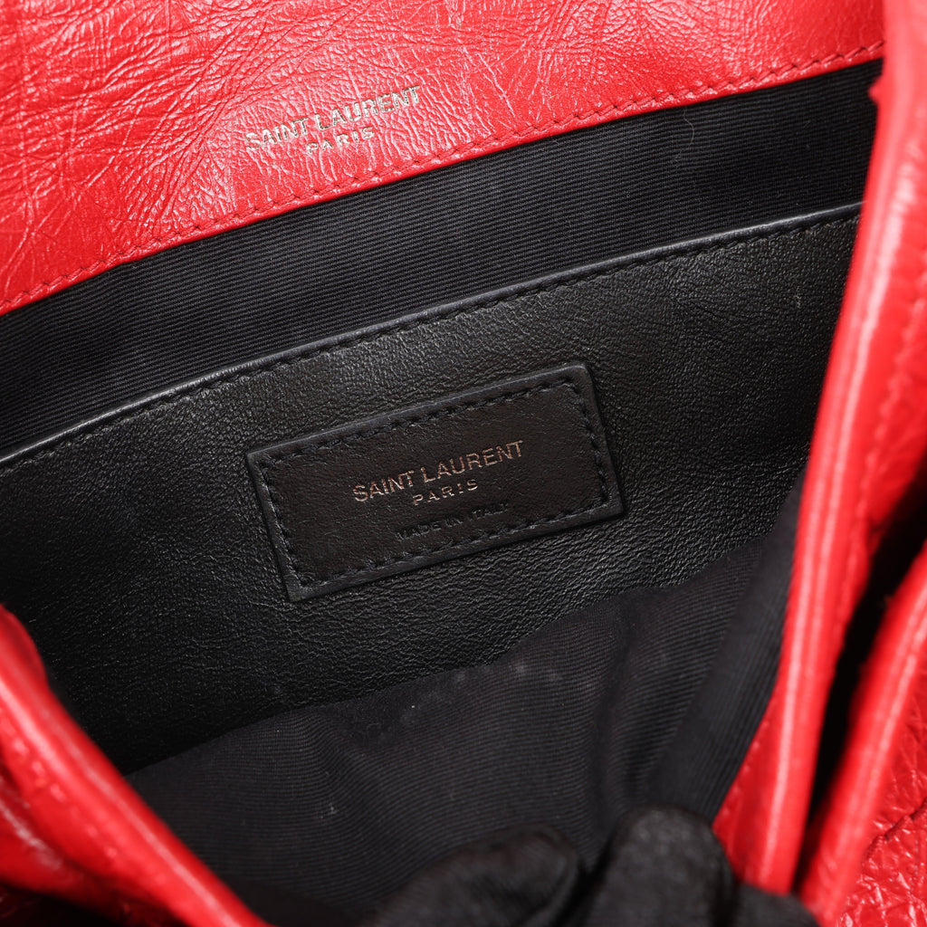 Saint Laurent Paris Niki Baby Leather Chain Shoulder Bag Red 533037