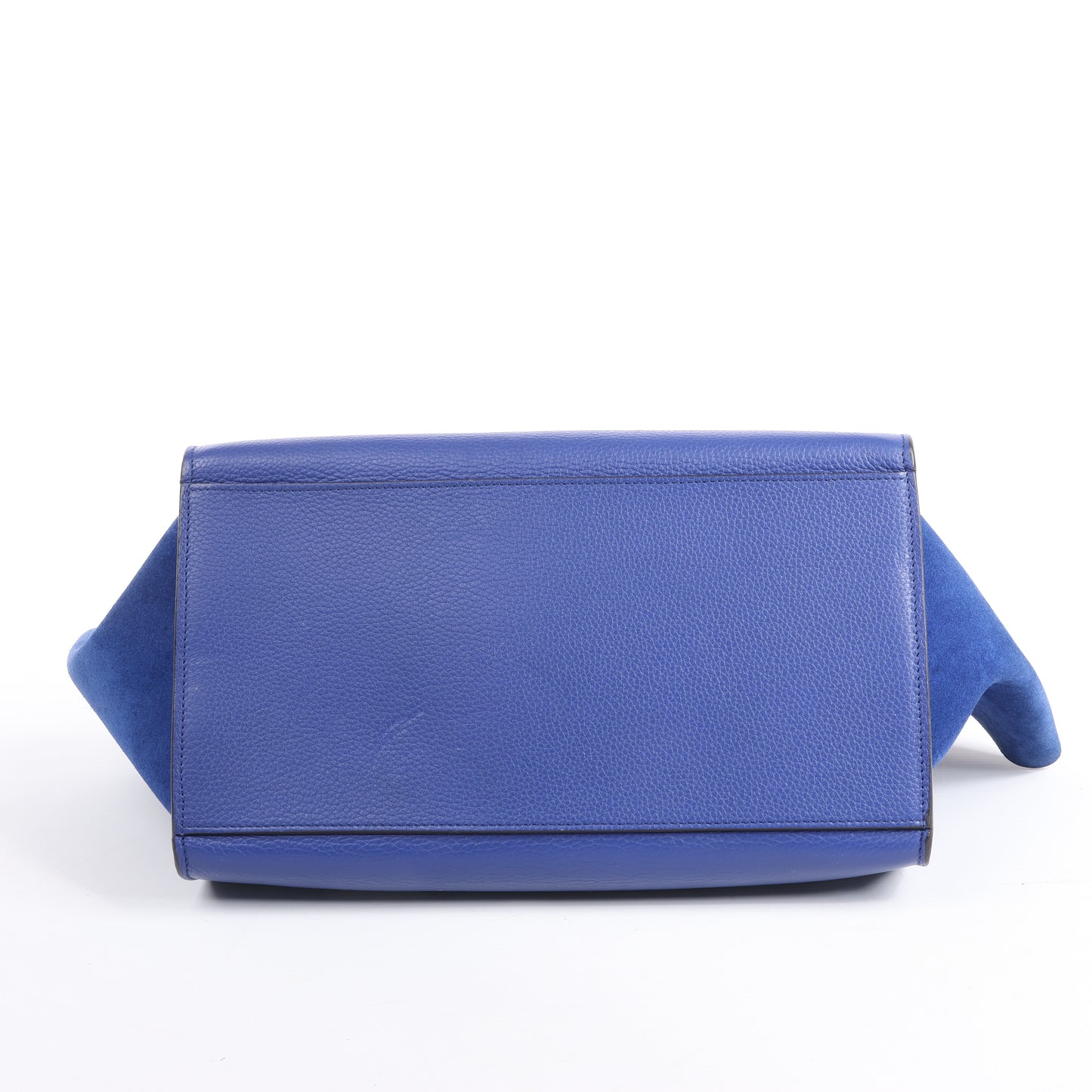 CELINE Trapeze Leather x Suede 2Way Handbag in Blue