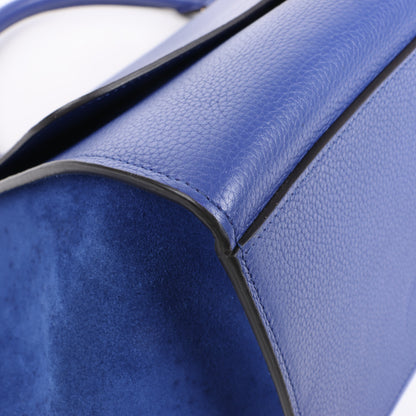 CELINE Trapeze Leather x Suede 2Way Handbag in Blue