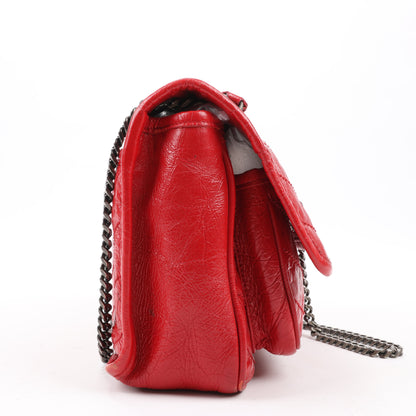 Saint Laurent Paris Niki Baby Leather Chain Shoulder Bag Red 533037