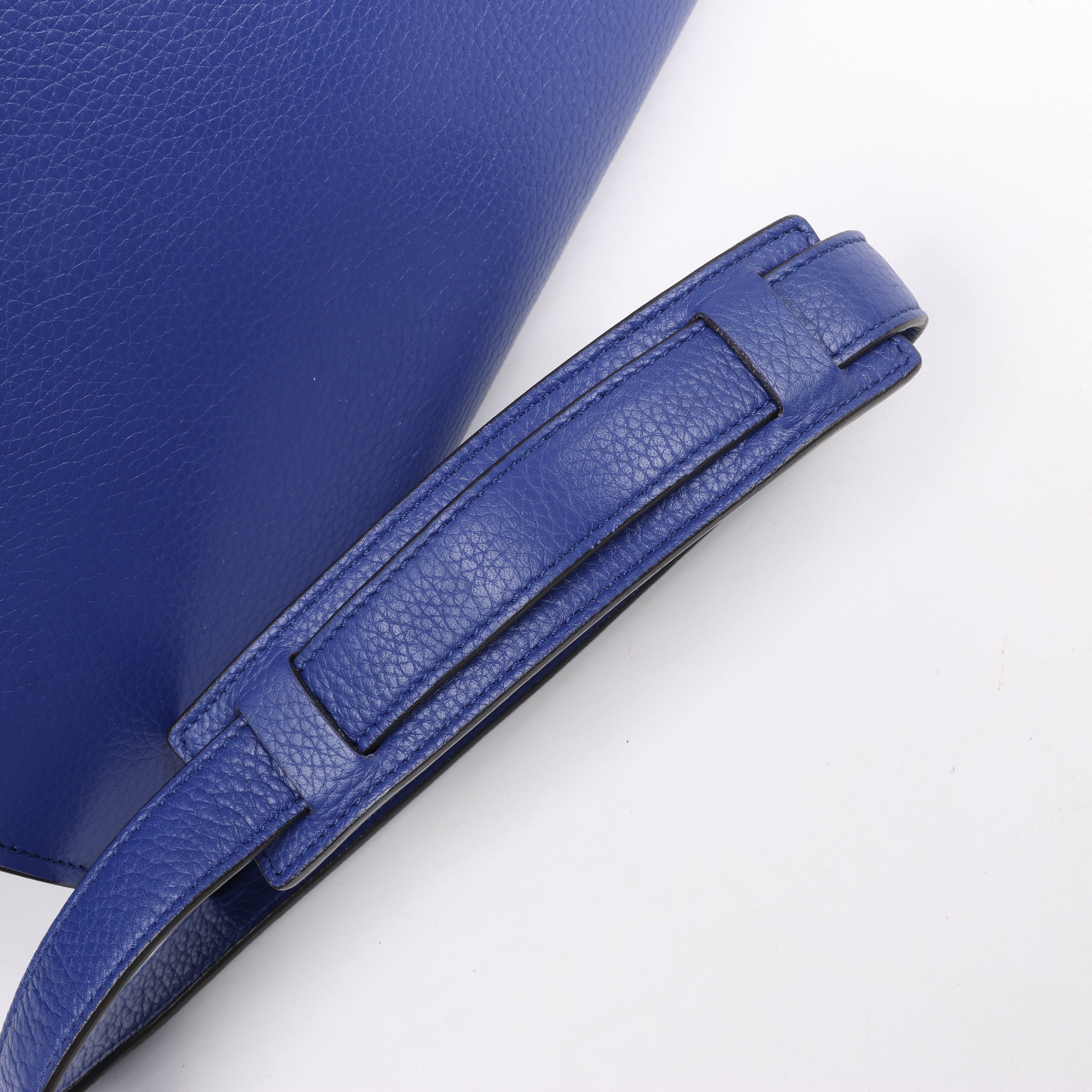 CELINE Trapeze Leather x Suede 2Way Handbag in Blue