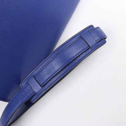 CELINE Trapeze Leather x Suede 2Way Handbag in Blue