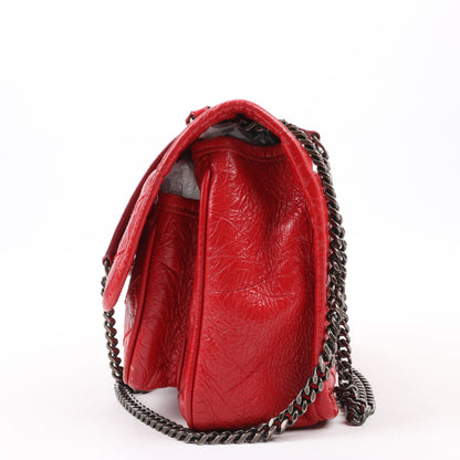 Saint Laurent Paris Niki Baby Leather Chain Shoulder Bag Red 533037