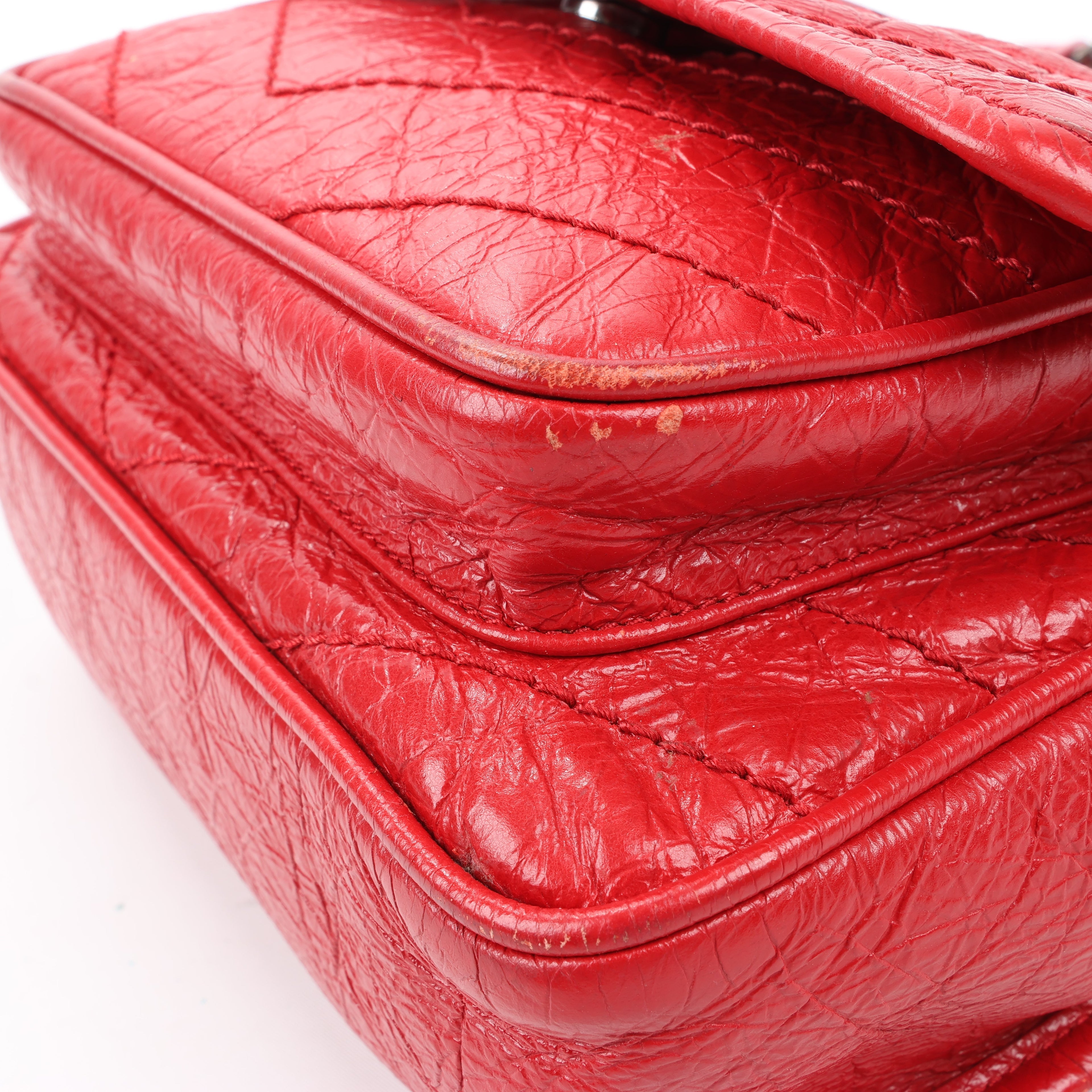 Saint Laurent Paris Niki Baby Leather Chain Shoulder Bag Red 533037