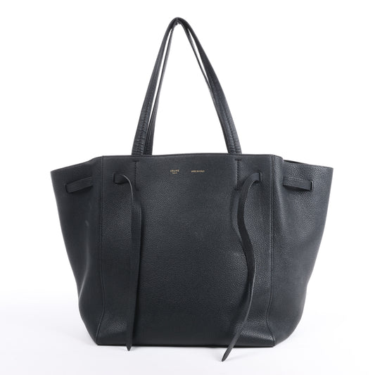Petit sac à bandoulière en cuir Cabas Phantom de Céline, noir