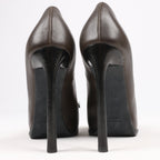 Lanvin Paris Platform Leather Jewel Embellished Heels in  Gray Size 37.5