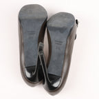 Lanvin Paris Platform Leather Jewel Embellished Heels in  Gray Size 37.5