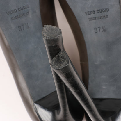 Escarpins Lanvin Paris à plateforme en cuir gris orné de bijoux, pointure 37,5