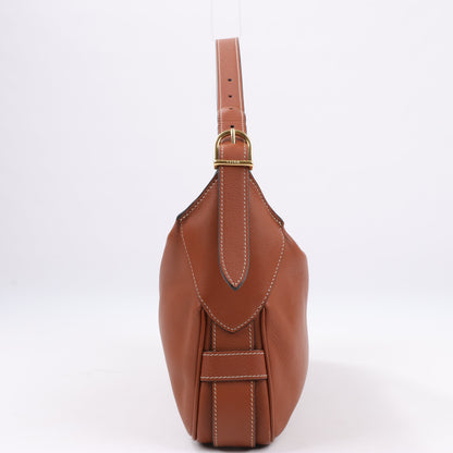CELINE Supple Calfskin Medium Romy Shoulder Bag in Brown