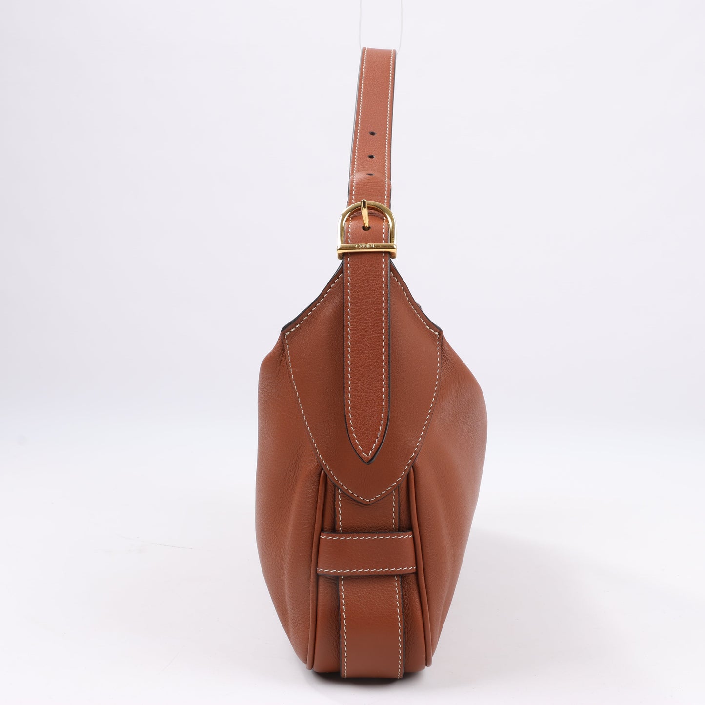 CELINE Supple Calfskin Medium Romy Shoulder Bag in Brown
