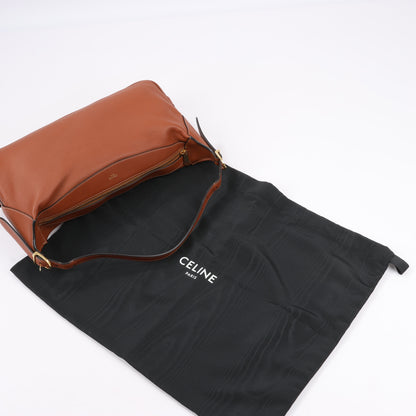 CELINE Supple Calfskin Medium Romy Shoulder Bag in Brown