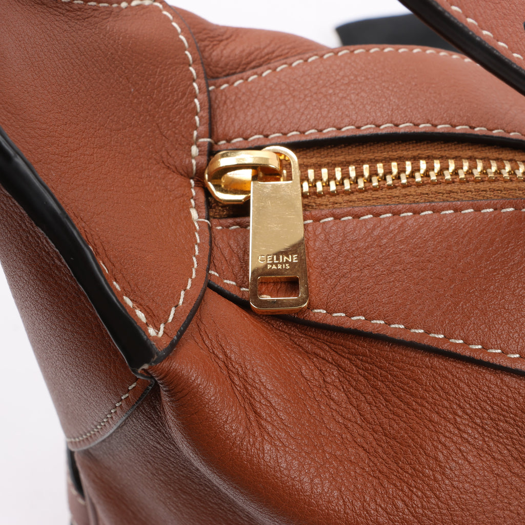 CELINE Supple Calfskin Medium Romy Shoulder Bag in Brown
