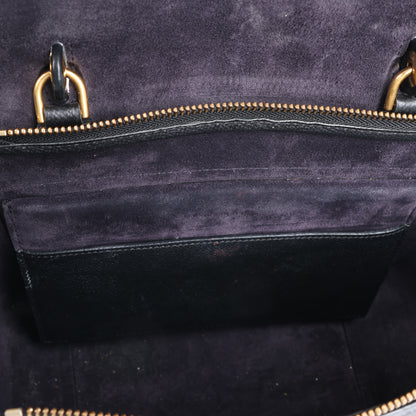 CELINE Belt Bag Grained Calfskin Micro 2Way Handbag in Black