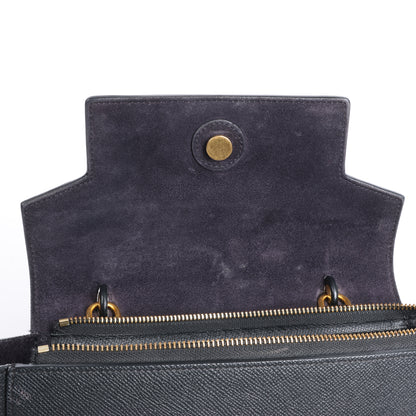 CELINE Belt Bag Grained Calfskin Micro 2Way Handbag in Black
