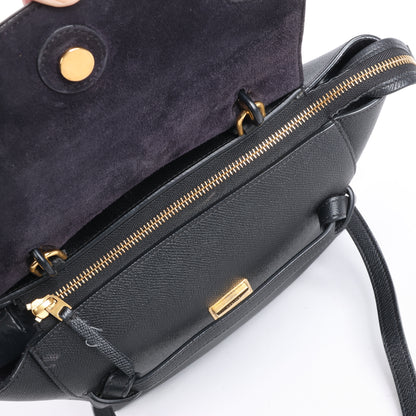 CELINE Belt Bag Grained Calfskin Micro 2Way Handbag in Black