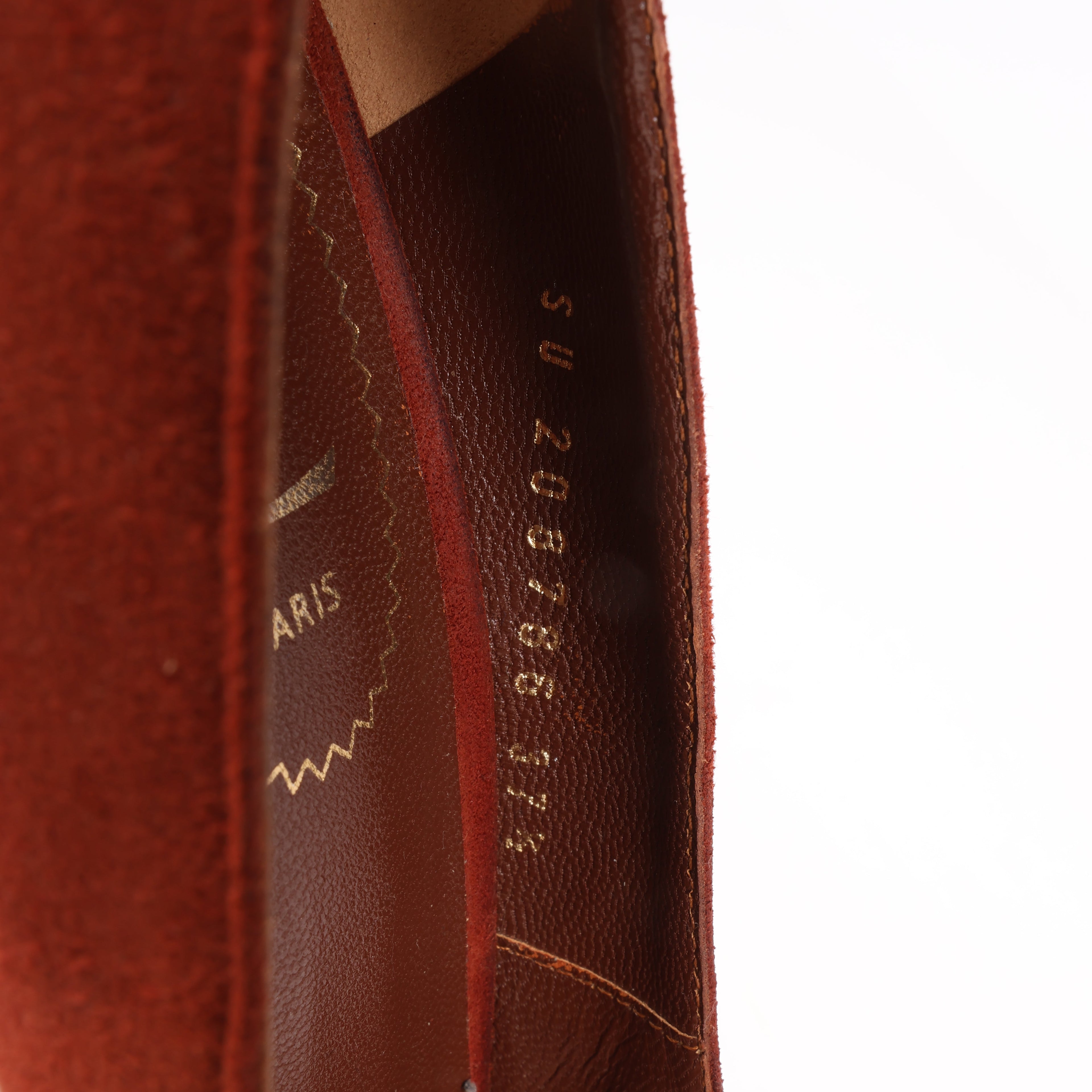 Saint Laurent Tribute Two Brown Suede Pumps, Size 37.5 EU