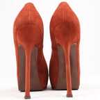 Saint Laurent Tribute Two Brown Suede Pumps, Size 37.5 EU