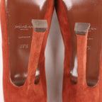 Saint Laurent Tribute Two Brown Suede Pumps, Size 37.5 EU