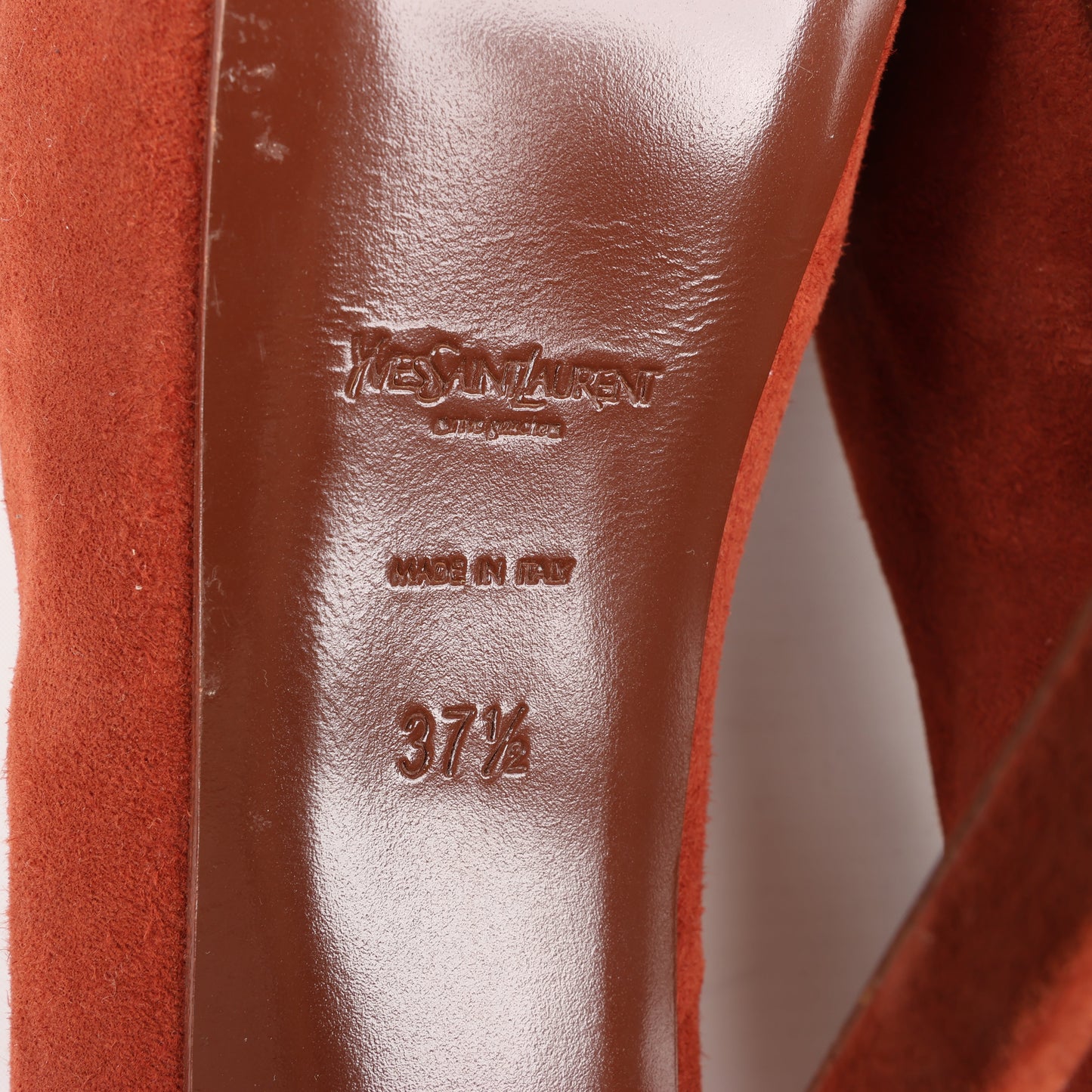 Saint Laurent Tribute Two Brown Suede Pumps Size 37.5 EU