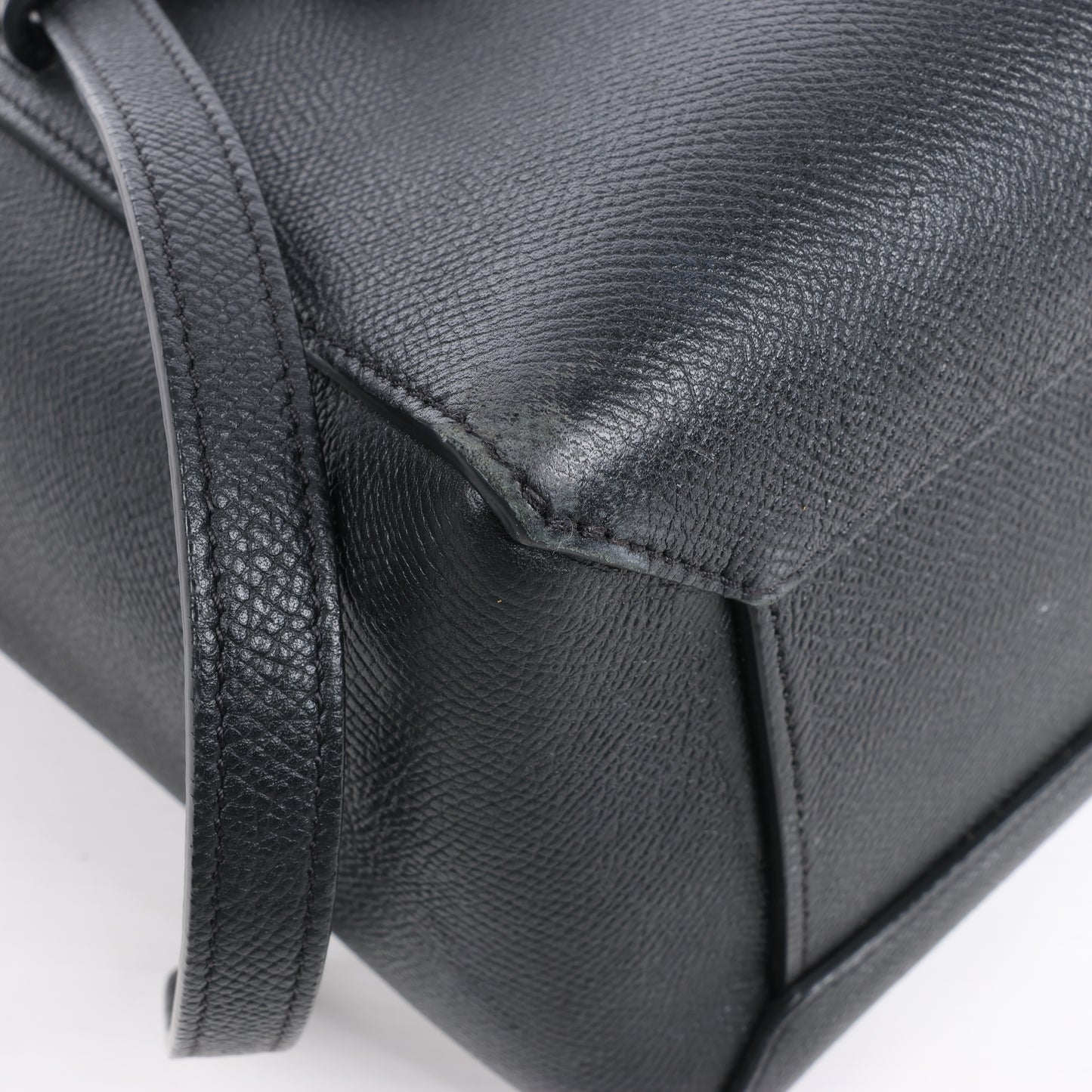 CELINE Belt Bag Grained Calfskin Micro 2Way Handbag in Black