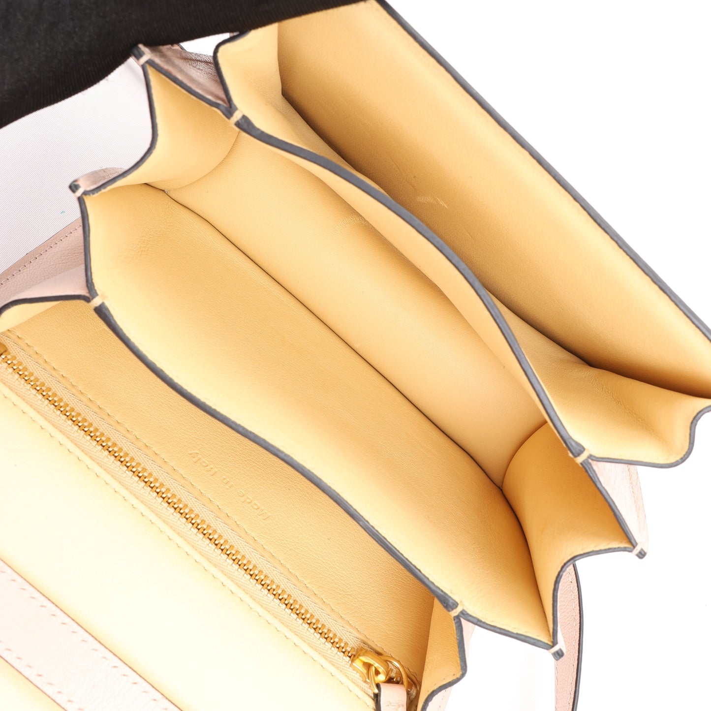 CELINE Classic Box Small Leather Shoulder Bag in Powder Beige