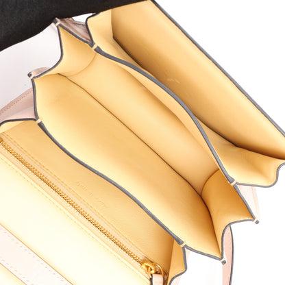 CELINE Classic Box Small Leather Shoulder Bag in Powder Beige