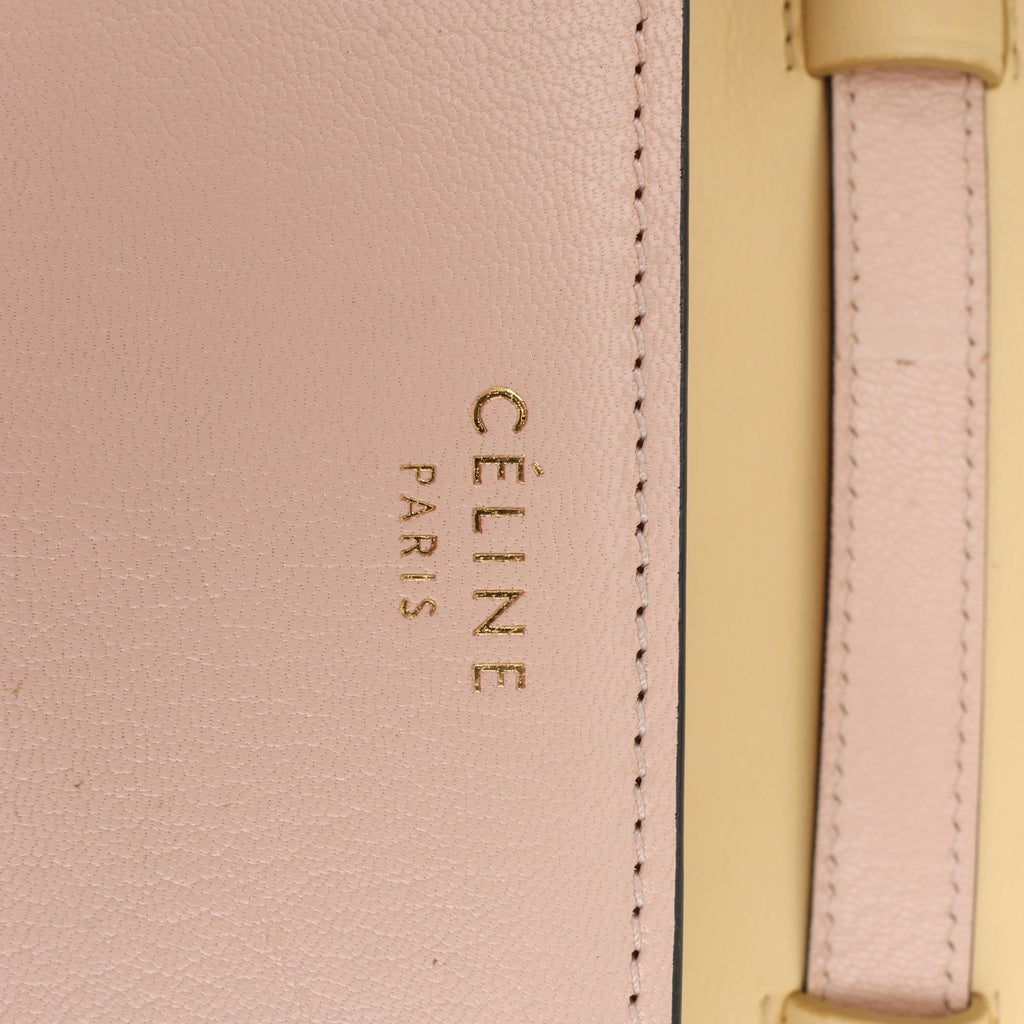 CELINE Classic Box Small Leather Shoulder Bag in Powder Beige