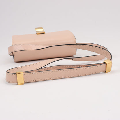 CELINE Classic Box Small Leather Shoulder Bag in Powder Beige