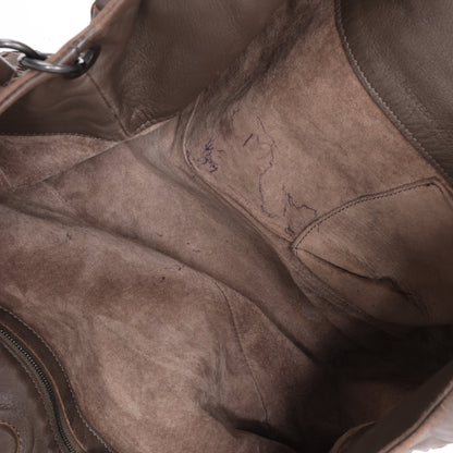 Bottega Veneta Intrecciato Campana Sac à bandoulière en cuir marron
