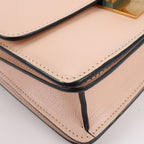 CELINE Classic Box Small Leather Shoulder Bag in Powder Beige