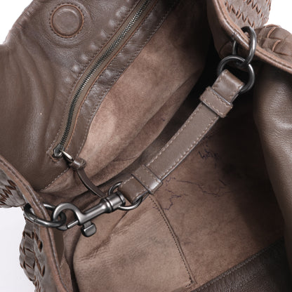 Bottega Veneta Intrecciato Campana Sac à bandoulière en cuir marron