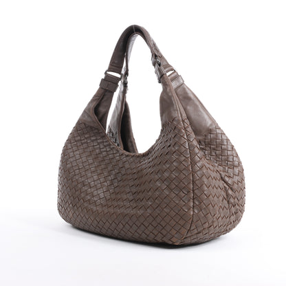 Bottega Veneta Intrecciato Campana Sac à bandoulière en cuir marron